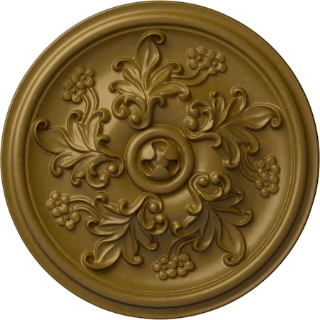 Ekena Millwork Katheryn Ceiling Medallion (Fits Canopies up to 2 1/8"), Hand-Painted Gold, 14 1/2"OD x 2 3/4"P CM14KTGLS